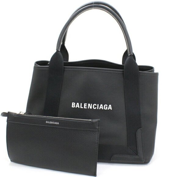 BALENCIAGA Black Leather Tote Bag - Picture 1 of 12